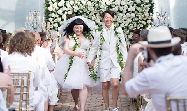 Barefoot Beth Ditto Marries Girlfriend In Jean-Paul Gaultier, All-White Wedding
