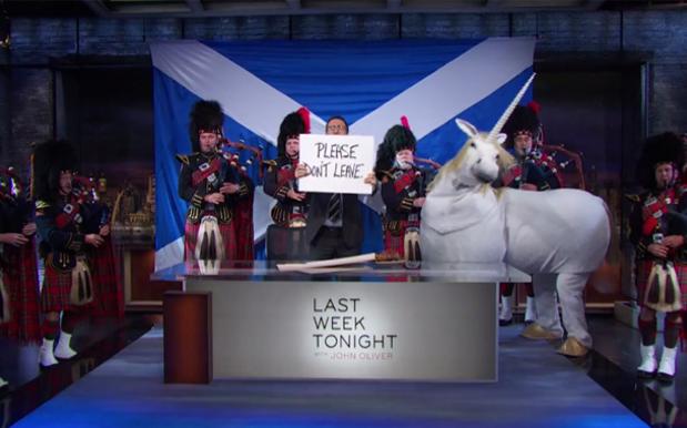 Watch John Oliver Take Up Arms For The UK And Beg Scotland To Not Leave