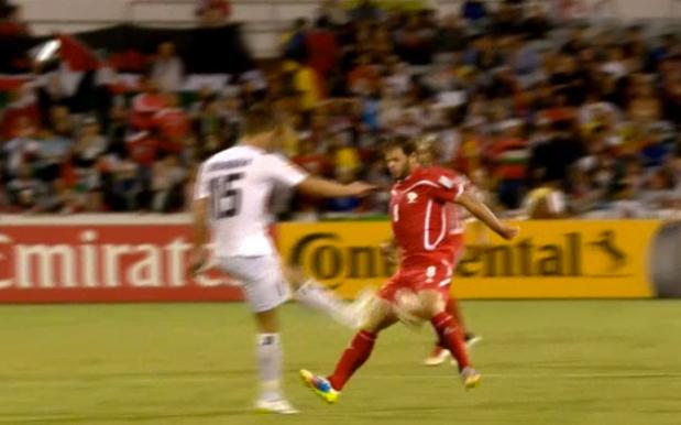 A Palestinian Player Copped A Straight Shot To The Goolies During The Asian Cup