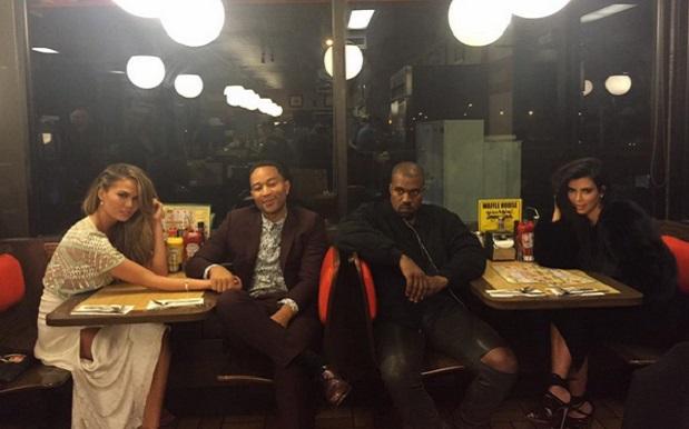 Kim, Kanye, Chrissy And John Had A Late-Night Breakfast Double Date