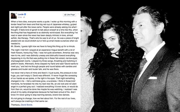 Lorde Describes Meeting David Bowie In 2013 In Emotional Tribute To Singer