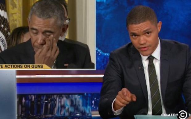 Trevor Noah Destroys FOX For Suggesting Obama Fake-Cried In Gun Speech