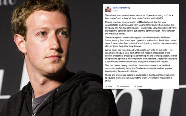 Zuckerberg Rips Staff For Defacing #BlackLivesMatter Slogan In Leaked Memo