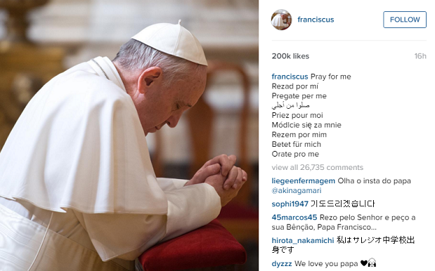 Pope Francis Remains Surprisingly Chill As The First Pontiff On Instagram