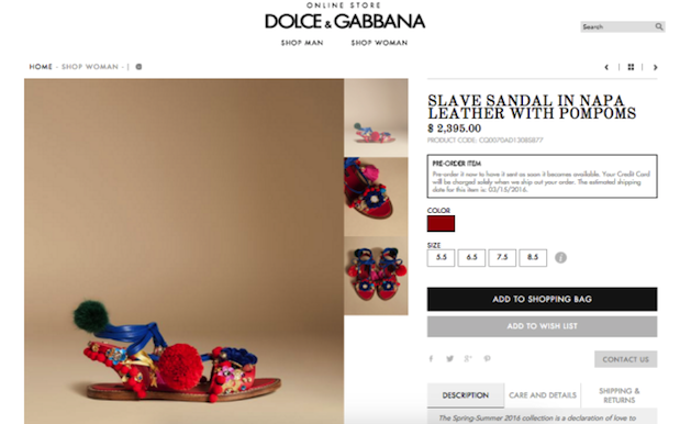 Dolce & Gabbana Release 10/10 Racist ‘Slave Sandal’, Immediately Backpedal