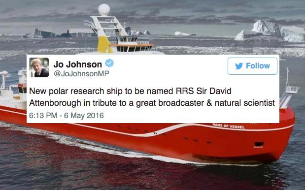 ‘Sir David Attenborough’ Beats ‘Boaty McBoatface’ In Vessel-Naming Battle