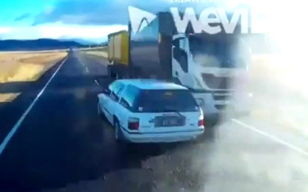 84-Year-Old Charged For Fanging It Between Trucks In Mad NSW Dashcam Vid