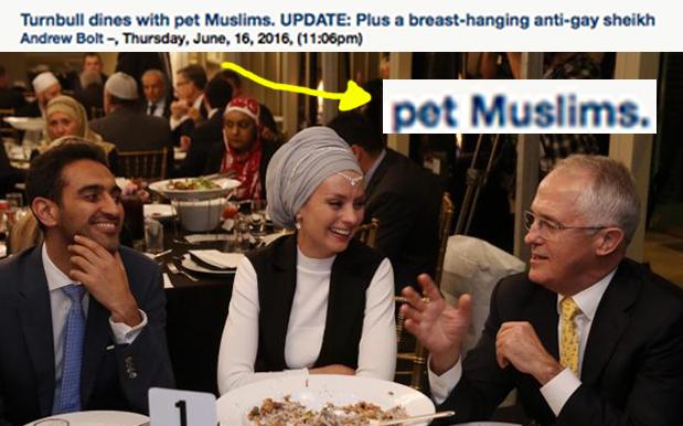 Oh No, Andrew Bolt Referred To Guests At Iftar Dinner As “Pet Muslims”