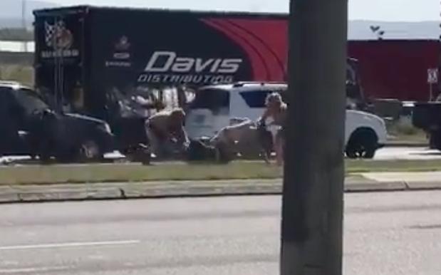 WATCH: Video Captured Of Absolutely Wild Road Rage Brawl In Newcastle