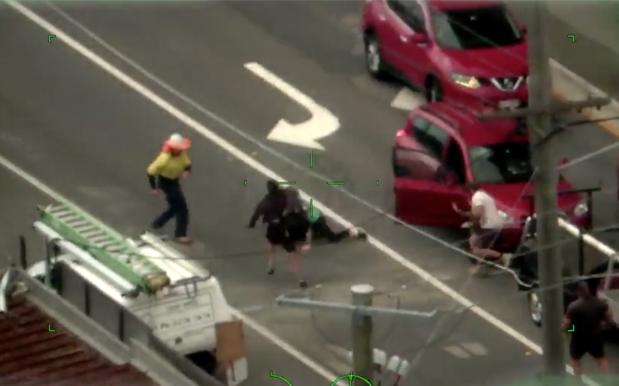 WATCH: QLD Tradies Shirtfront A Crim Who Led Police On A High-Speed Chase
