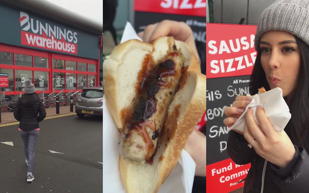 WATCH: Aussie Takes One For The Team, Reviews The UK Bunnings’ Snag Sizzle