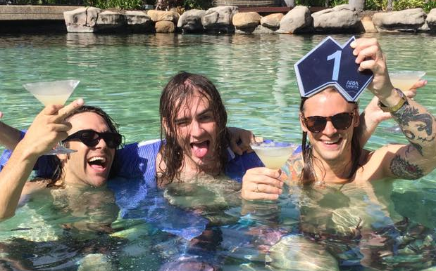 Yr Pals Dune Rats Celebrate #1 ARIA Chart Spot W/ Pool Bevvies, Of Course