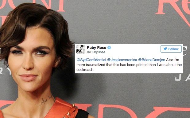 Ruby Rose Is More Grossed Out By The Bug Story Leaking Than By The Roach