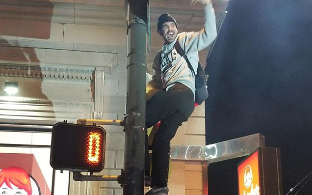 Welp, Greasing Up Light Poles Didn’t Stop Philly NFL Fans From Climbing Them