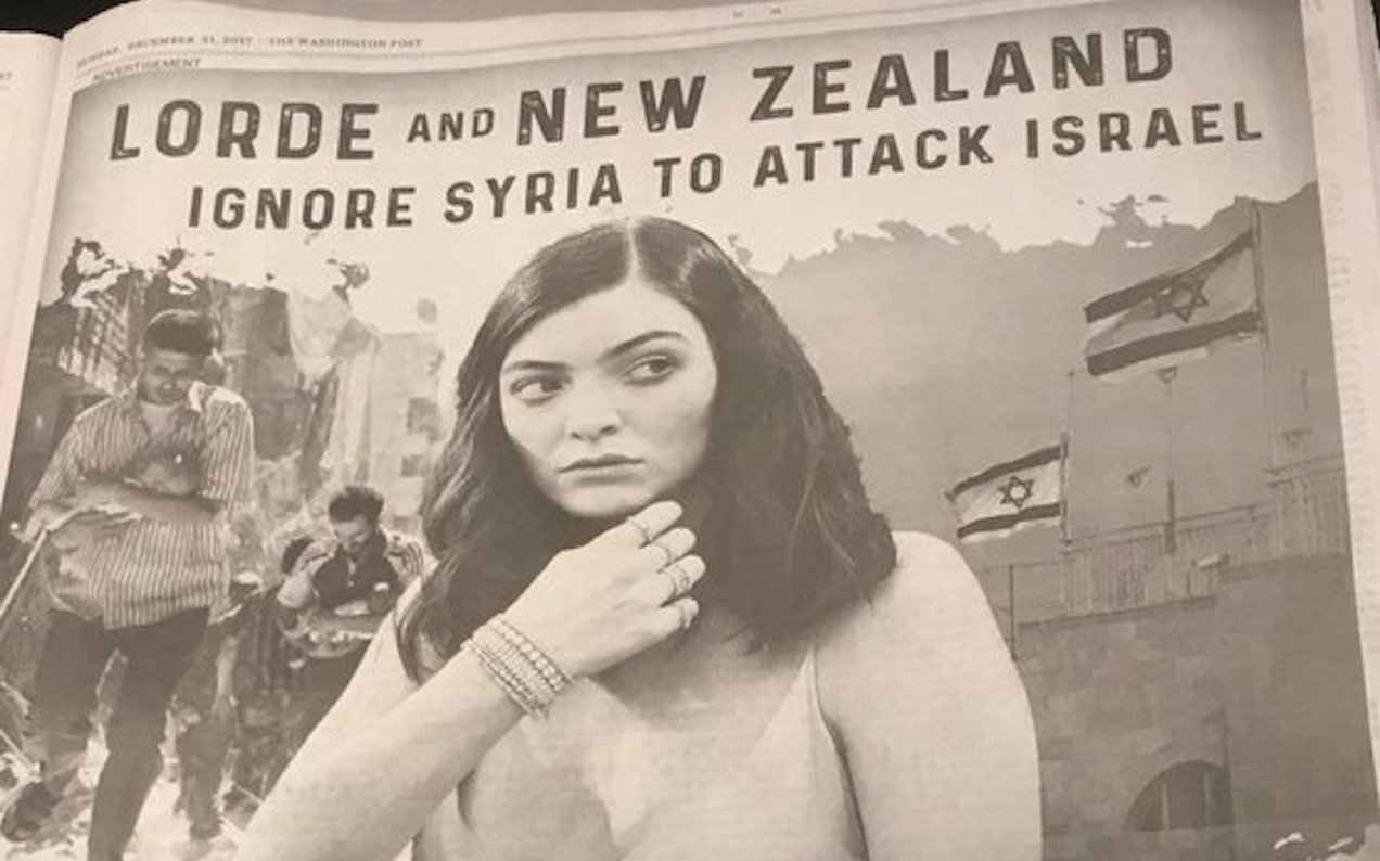 New Zealand Jewish Council Defends Lorde After Attack Ad In Washington Post