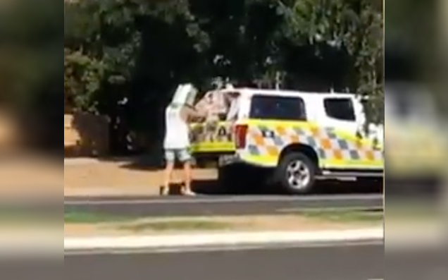 Behold This True Aussie Hero, Who Wore A VB Carton To Cover A Speed Camera
