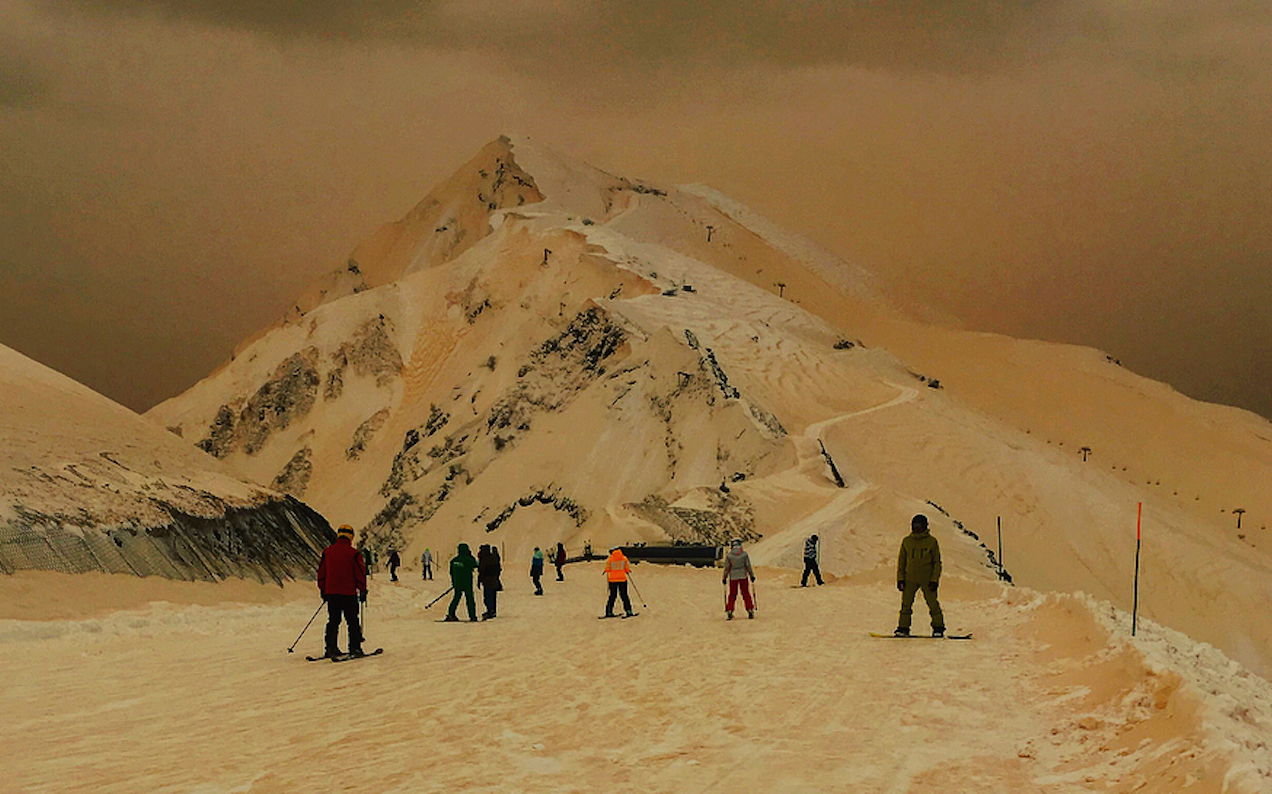 Russian Ski Fields Are Being Hit By Apocalyptically Beautiful Orange Snow