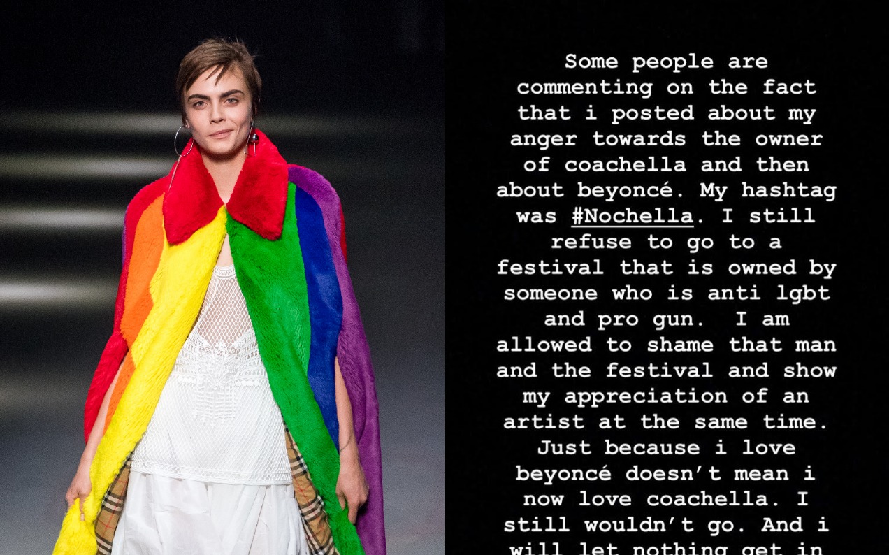 Cara Delevingne Cops Flak For Reminding Fans That Coachella Is Owned By A Bigot