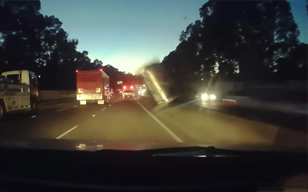 Watch The Wild Moment A Flying Beer Keg Slams Into A Car On A Sydney Motorway