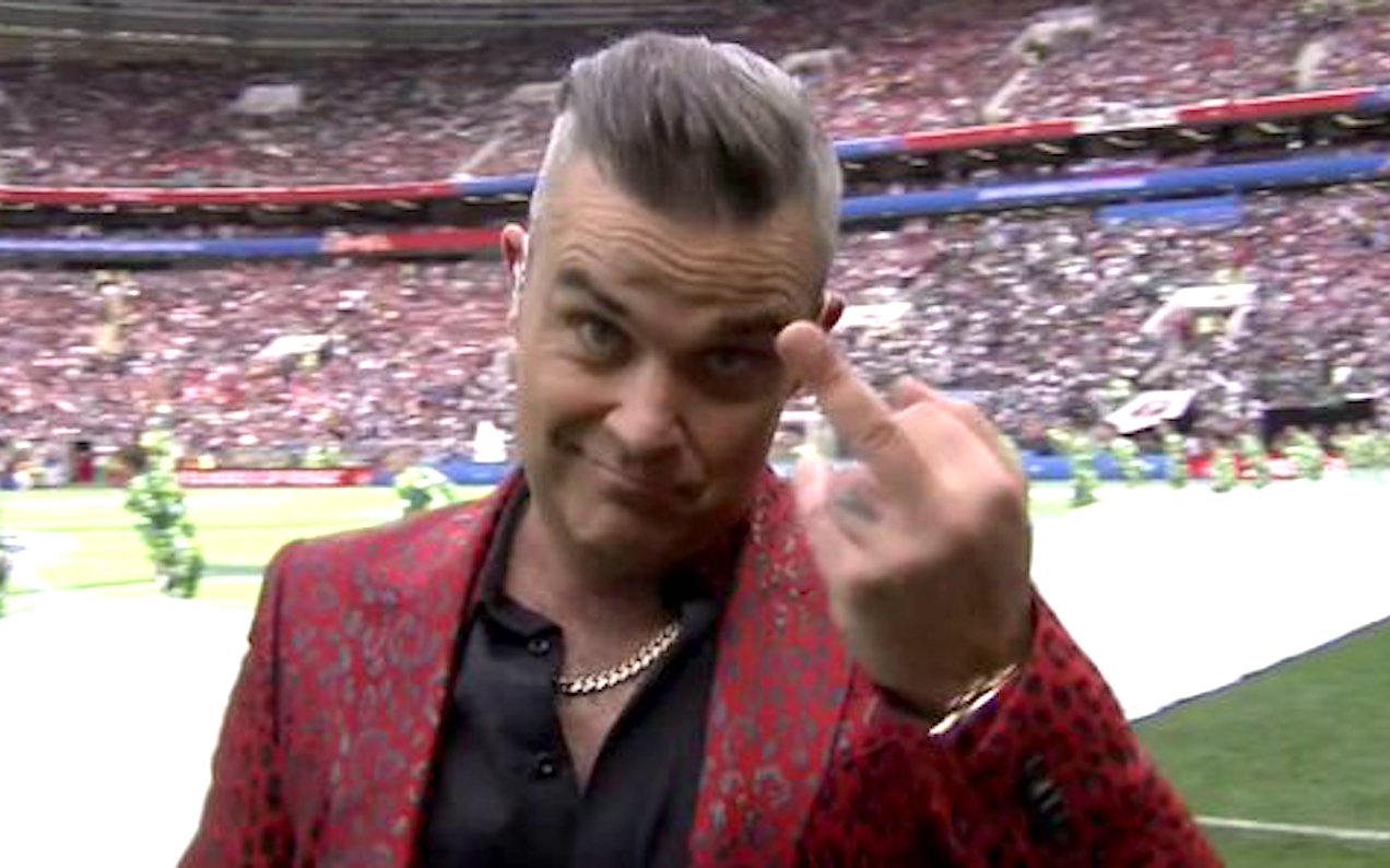 Robbie Williams Flipping The Bird At World Cup May Have Broken Russian Law