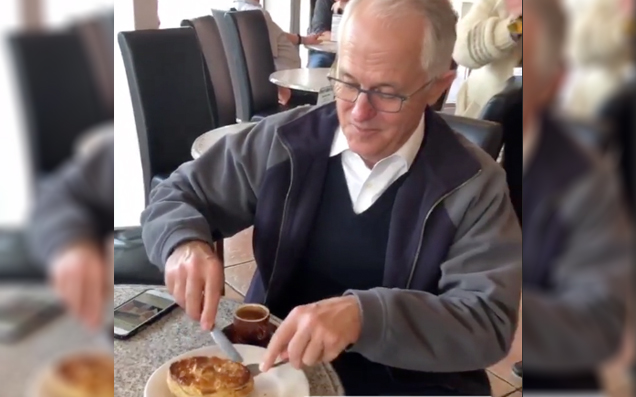 Anyway, Here’s Malcolm Turnbull Eating A Pie With A Knife & Fork