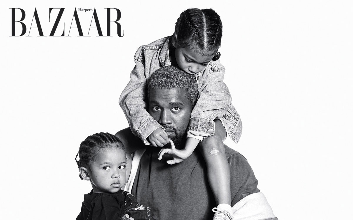 Kanye West & The Tykes Star In Harper’s Bazaar’s 1st Families Of Music Edition