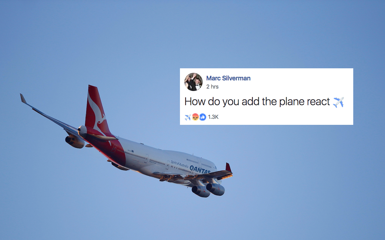 Facebook Users Froth Over Random But Very Welcome Plane ‘React’ Option