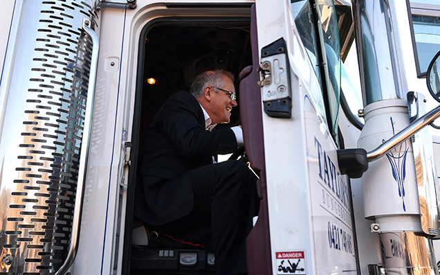 Scott Morrison Got To Ride In A Big Truck Today Because He’s A Special Boy