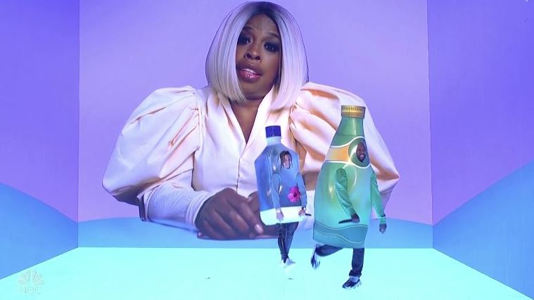 Ye (Kanye West) Performs As A Giant Bottle Of Sparkling Water On ‘SNL’