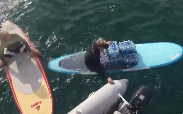 Here’s A Flotilla Of Surfers Ferrying Supplies To Stranded CA Wildfire Survivors