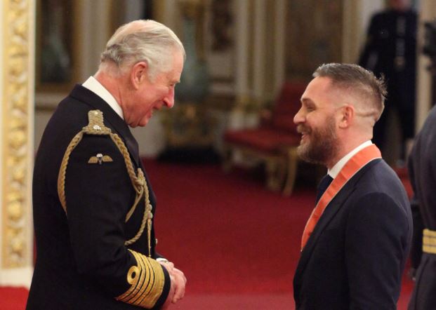 Absolute Bloke Tom Hardy Made A CBE By Prince Charles For Services To Drama