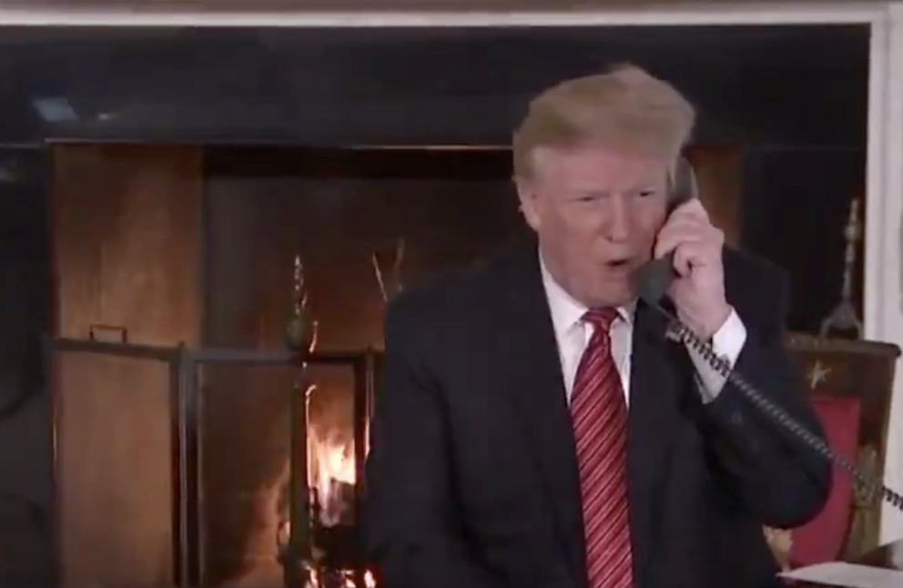 Please Watch Trump Ruining The Concept of Santa For A 7 Y.O. Who Rang Him