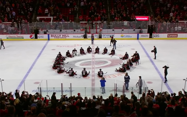 An NHL Team Celebrated A Win With A Very Legit Game Of Duck Duck Goose