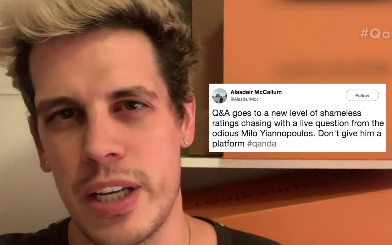 Nobody Asked For Milo Yiannopoulos On ‘Q&A’ But He Bloody Popped Up Anyway