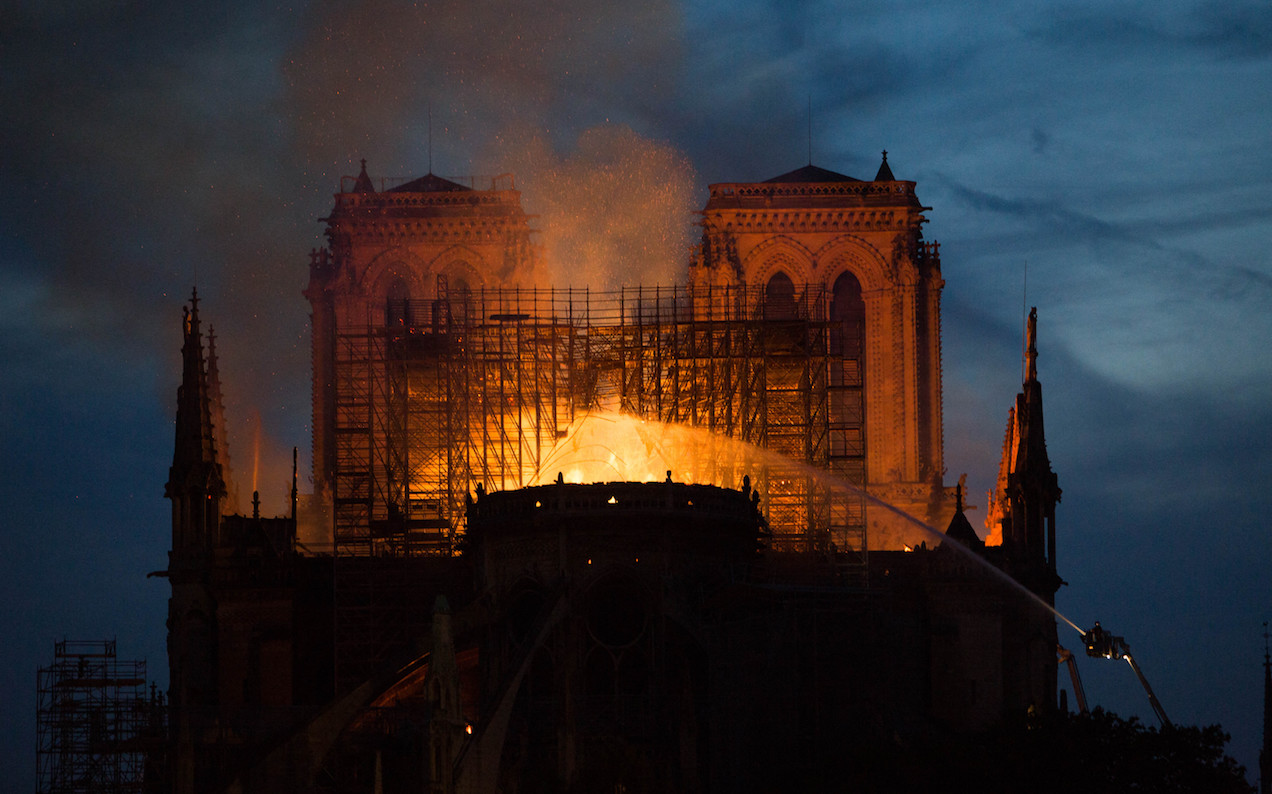 Notre Dame Towers Saved By Firefighters After Losing 2/3 Of Cathedral Roof