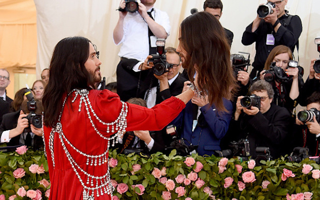 Normal Man Jared Leto Rocked Up To The Met Gala Carrying His Own Dang Head