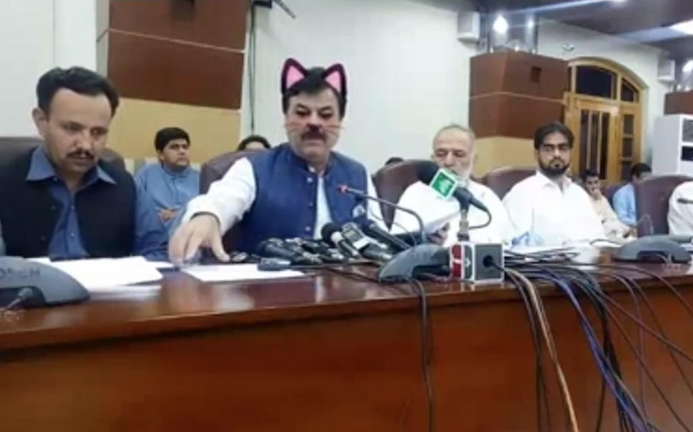Pakistani Politician Accidentally Streams Press Conference With Cat Filter On