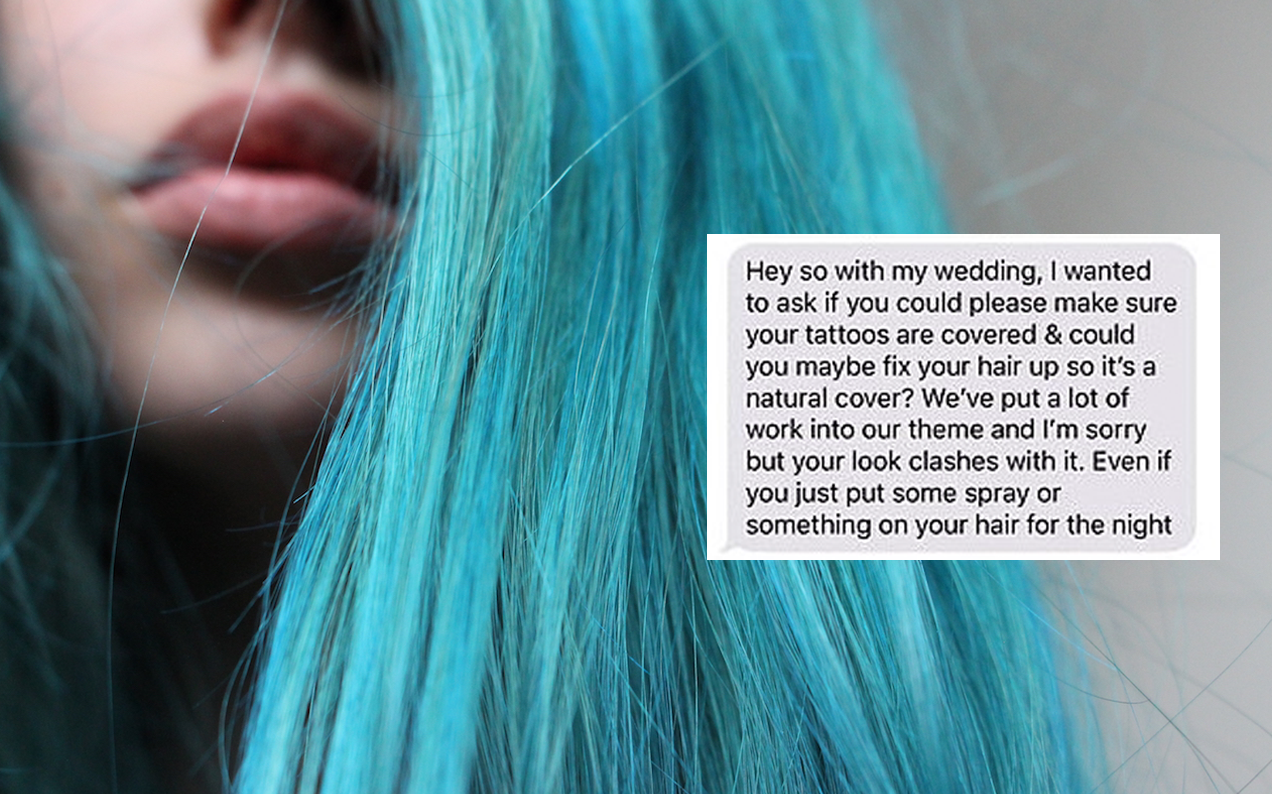 Bride Reaches Peak Chaos By Asking Wedding Guest To Cover Tatts / Dye Hair