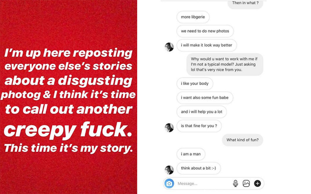 Models Leak DMs From Yet Another Fashion Photographer Accused Of Predatory Behaviour