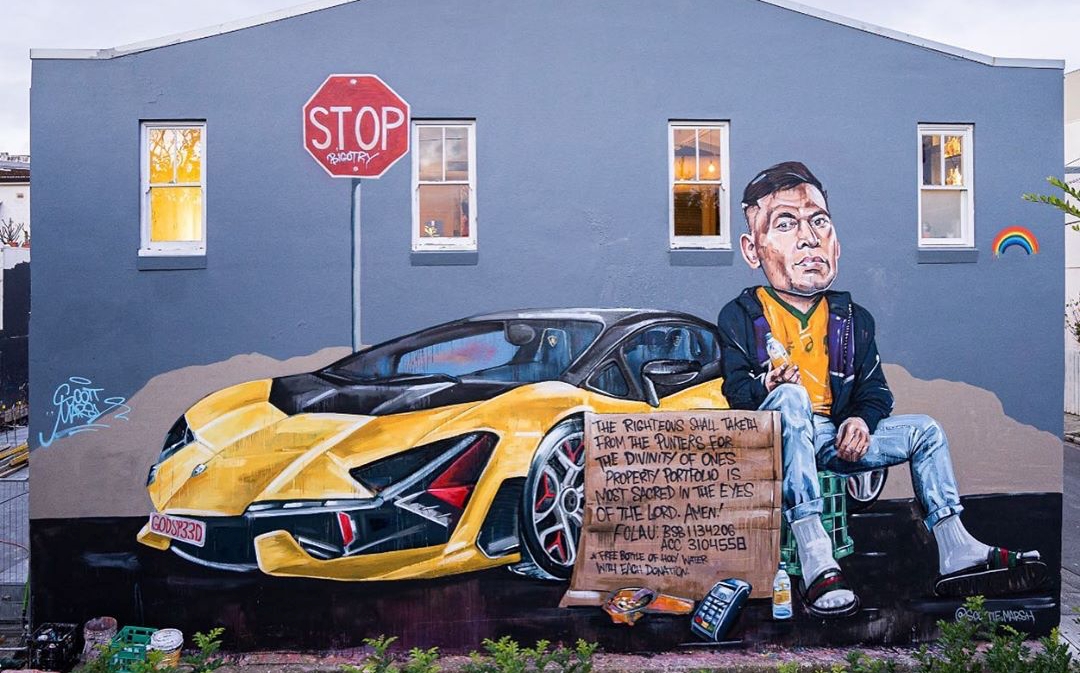 Scott Marsh’s Latest Mural Ruthlessly Piss-Takes Israel Folau’s Crowdfunding Farce