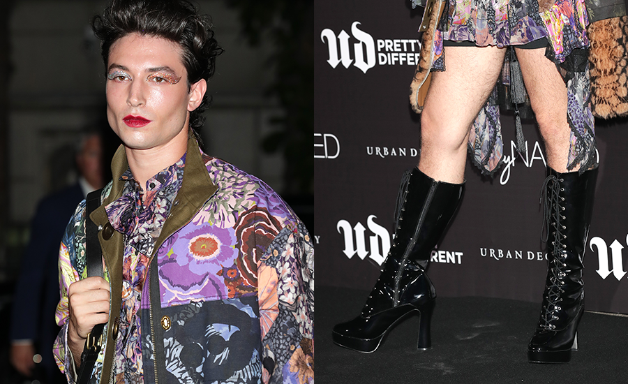 Sweet Baby Angel Ezra Miller Sports Minidress & Knee-High Boots Combo In Latest Inspired Lewk