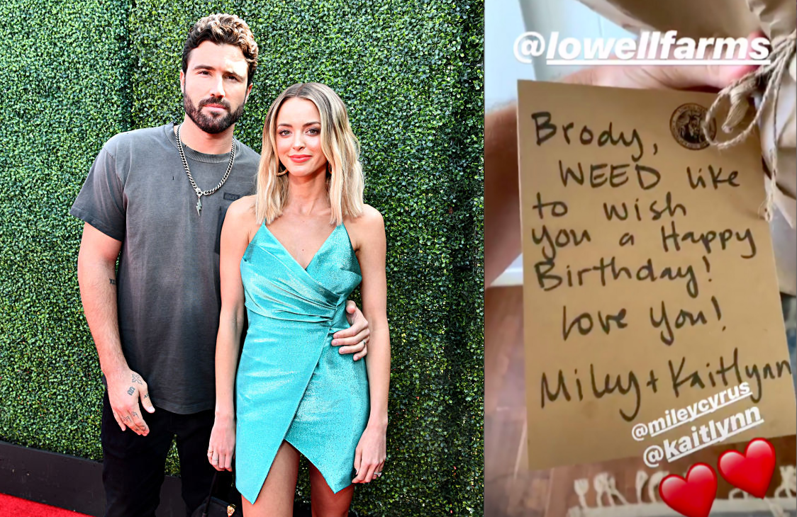 Miley Cyrus & Kaitlynn Carter Just Gave Brody Jenner A Fkn Weed Bouquet For His Bday