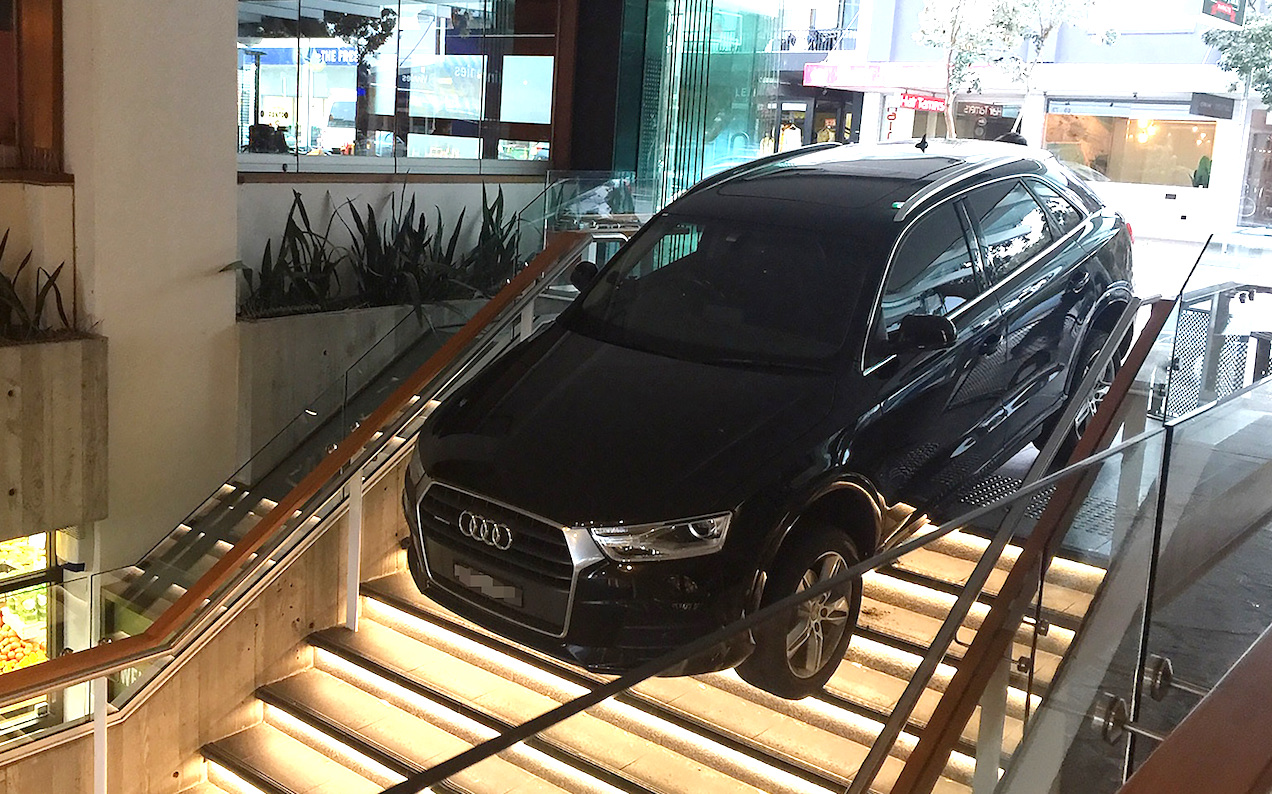 Rideshare Driver Tests Offroad Capabilities By Barreling Down Bondi Stairwell