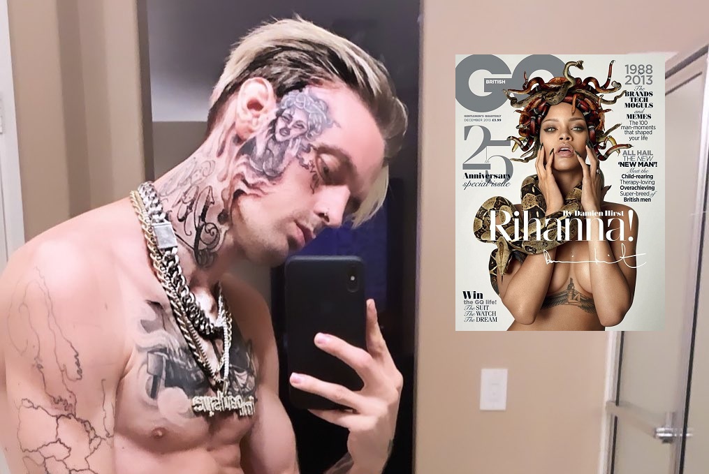 Aaron Carter Just Debuted An Enormous Rihanna Face Tattoo On Instagram