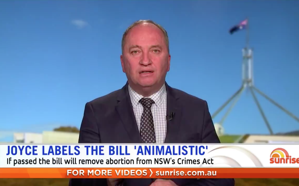 Barnaby Joyce Went On ‘Sunrise’ To Parrot A Blatant Lie About Pro-Choice Protests