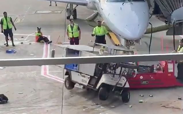 Please Enjoy This Airport Cart Catastrophically Spiraling Out Of Control, Much Like Your Life