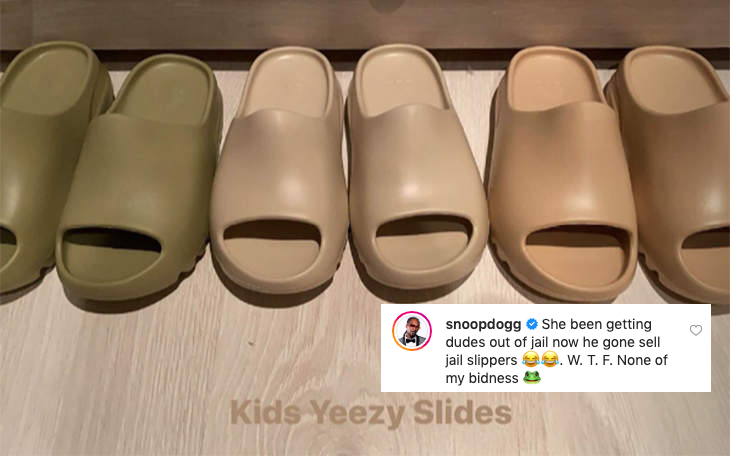 Kim Kardashian Drops Sneak Peek Of New Yeezy Slides & Snoop Dogg Thinks The Fuck Not