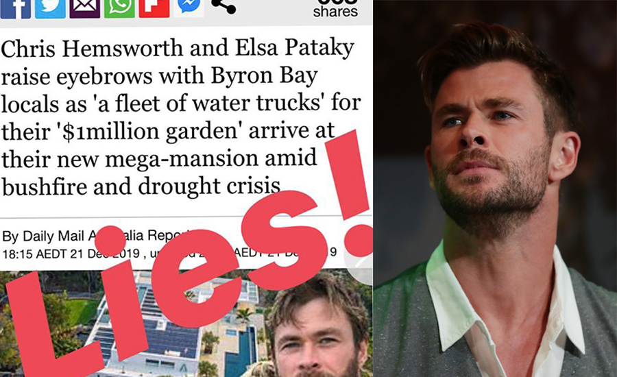 Chris Hemsworth Refutes Claims He Used Drinking Water To Feed His Drought-Stricken Garden