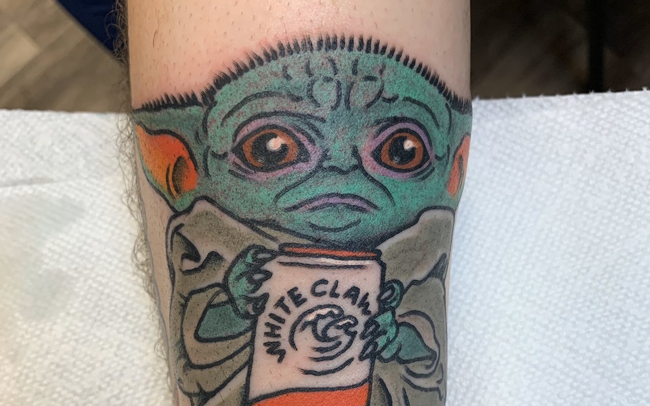 Fuck Me, This Weapon Went And Got A Tattoo Of Baby Yoda Slamming White Claw