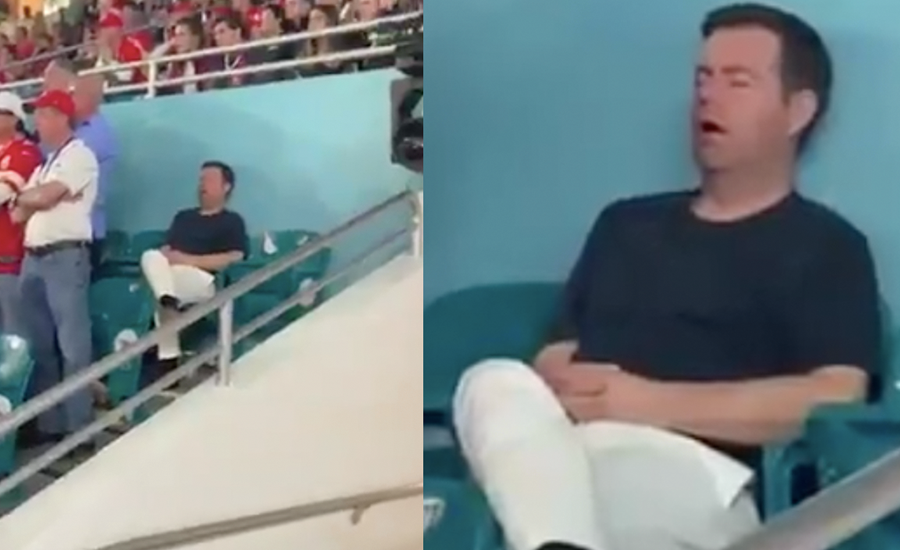 This Dude Taking An Expensive Nap At The Super Bowl Is A Straight Up Relatable Mood